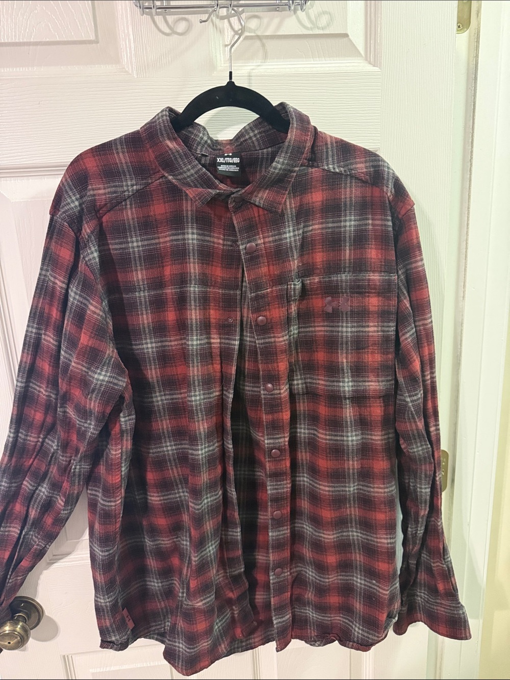 Under Armour Red and Black Plaid Button-Down Shirt